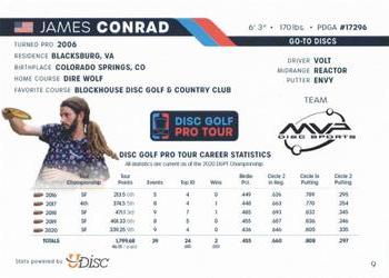 2021 Disc Golf Pro Tour #MPO-9 James Conrad Back